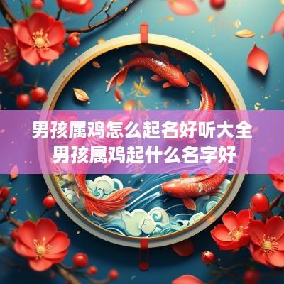 男孩属鸡怎么起名好听大全 男孩属鸡起什么名字好