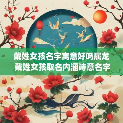 戴姓女孩名字寓意好吗属龙 戴姓女孩取名内涵诗意名字 戴姓女孩名字寓意好吗属龙 戴姓女孩取名内涵诗意名字