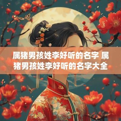 属猪男孩姓李好听的名字 属猪男孩姓李好听的名字大全