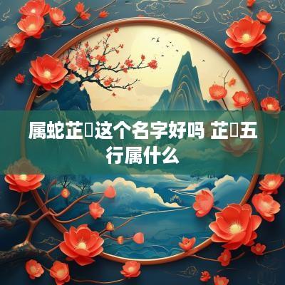属蛇芷玥这个名字好吗 芷玥五行属什么