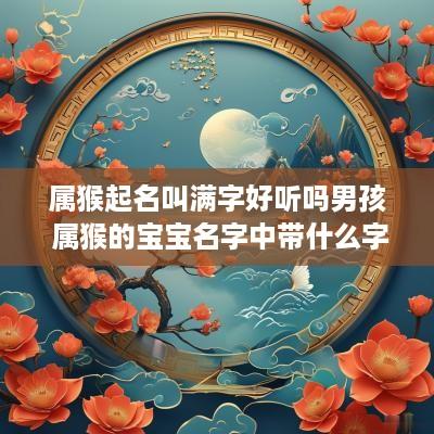 属猴起名叫满字好听吗男孩 属猴的宝宝名字中带什么字好