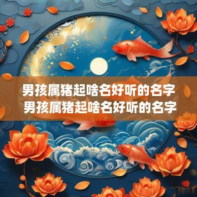 男孩属猪起啥名好听的名字 男孩属猪起啥名好听的名字两个字