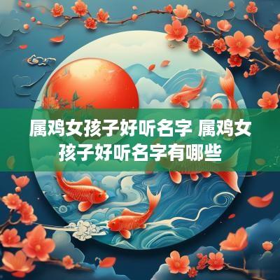 属鸡女孩子好听名字 属鸡女孩子好听名字有哪些