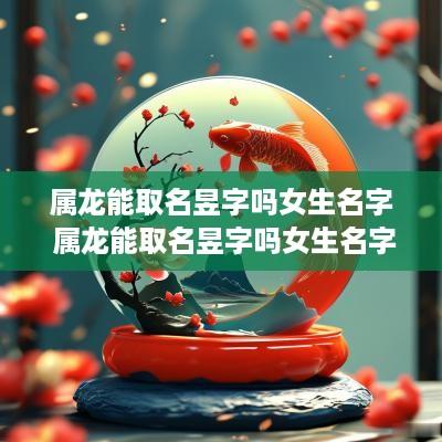 属龙能取名昱字吗女生名字 属龙能取名昱字吗女生名字大全