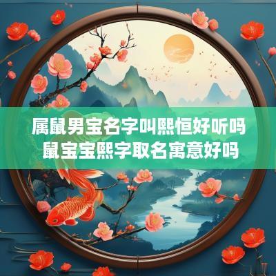 属鼠男宝名字叫熙恒好听吗 鼠宝宝熙字取名寓意好吗