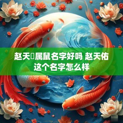 赵天祐属鼠名字好吗 赵天佑这个名字怎么样