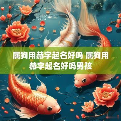 属狗用赫字起名好吗 属狗用赫字起名好吗男孩