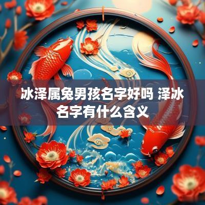 冰泽属兔男孩名字好吗 泽冰名字有什么含义
