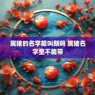 属猪的名字能叫朗吗 属猪名字里不能带