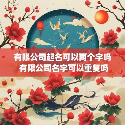 有限公司起名可以两个字吗 有限公司名字可以重复吗