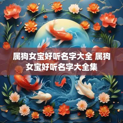 属狗女宝好听名字大全 属狗女宝好听名字大全集