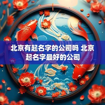 北京有起名字的公司吗 北京起名字最好的公司