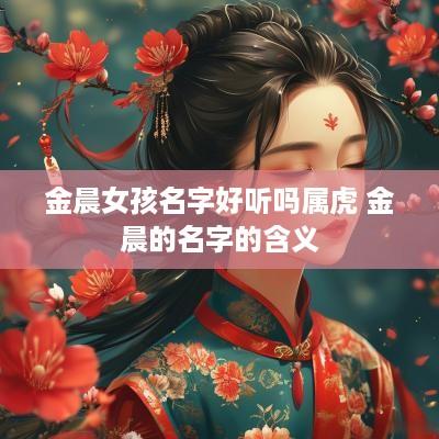 金晨女孩名字好听吗属虎 金晨的名字的含义