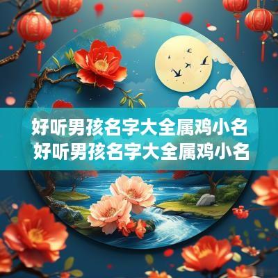 好听男孩名字大全属鸡小名 好听男孩名字大全属鸡小名