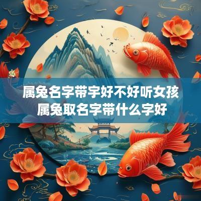 属兔名字带宇好不好听女孩 属兔取名字带什么字好