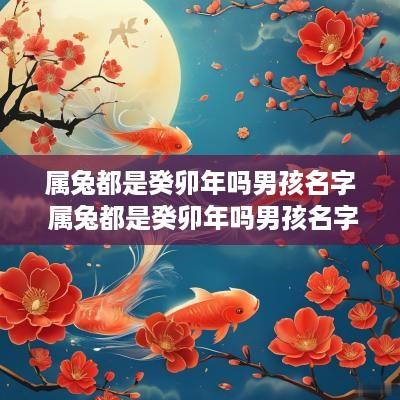 属兔都是癸卯年吗男孩名字 属兔都是癸卯年吗男孩名字叫什么