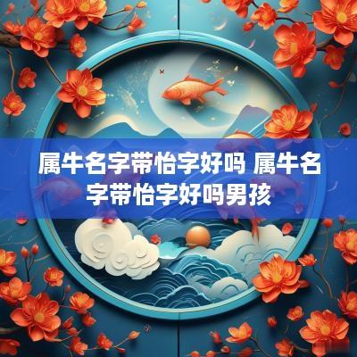 属牛名字带怡字好吗 属牛名字带怡字好吗男孩