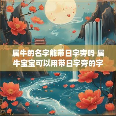 属牛的名字能带日字旁吗 属牛宝宝可以用带日字旁的字吗?
