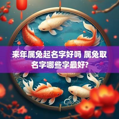 来年属兔起名字好吗 属兔取名字哪些字最好?