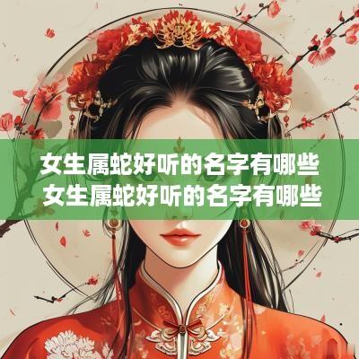 女生属蛇好听的名字有哪些 女生属蛇好听的名字有哪些字