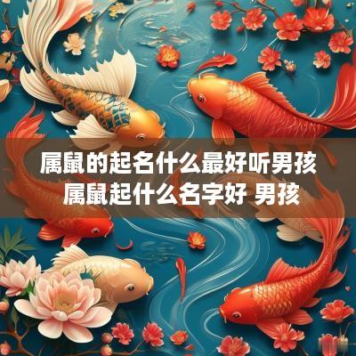 属鼠的起名什么最好听男孩 属鼠起什么名字好 男孩