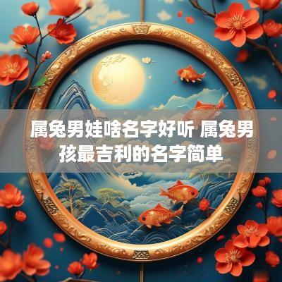 属兔男娃啥名字好听 属兔男孩最吉利的名字简单