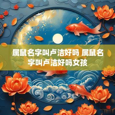 属鼠名字叫卢洁好吗 属鼠名字叫卢洁好吗女孩
