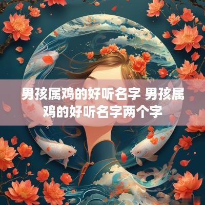 男孩属鸡的好听名字 男孩属鸡的好听名字两个字