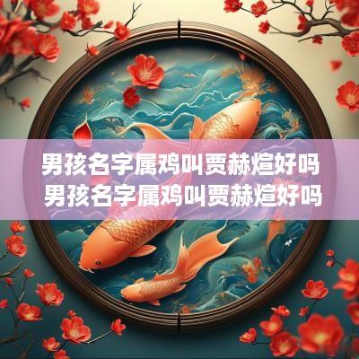 男孩名字属鸡叫贾赫煊好吗 男孩名字属鸡叫贾赫煊好吗怎么取