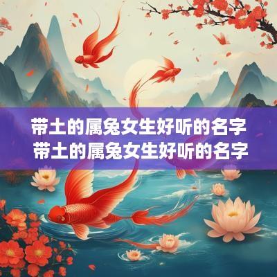 带土的属兔女生好听的名字 带土的属兔女生好听的名字大全