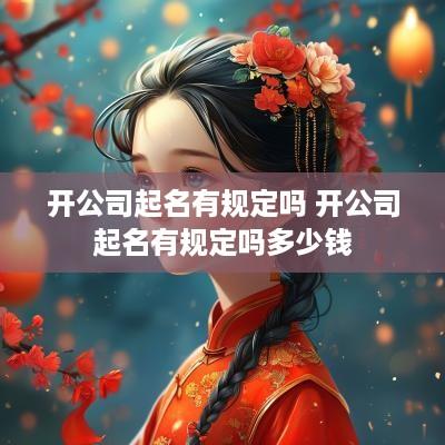 开公司起名有规定吗 开公司起名有规定吗多少钱