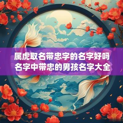 属虎取名带忠字的名字好吗 名字中带忠的男孩名字大全