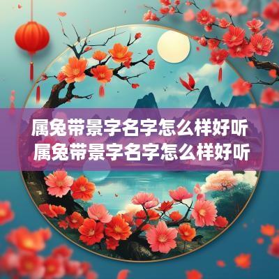 属兔带景字名字怎么样好听 属兔带景字名字怎么样好听点
