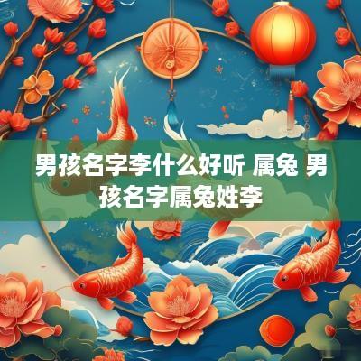 男孩名字李什么好听 属兔 男孩名字属兔姓李