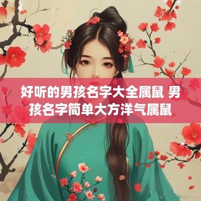 好听的男孩名字大全属鼠 男孩名字简单大方洋气属鼠