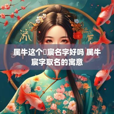 属牛这个莯宸名字好吗 属牛宸字取名的寓意