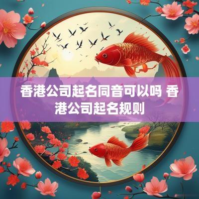香港公司起名同音可以吗 香港公司起名规则