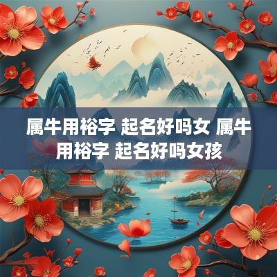 属牛用裕字 起名好吗女 属牛用裕字 起名好吗女孩