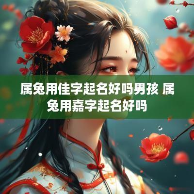 属兔用佳字起名好吗男孩 属兔用嘉字起名好吗