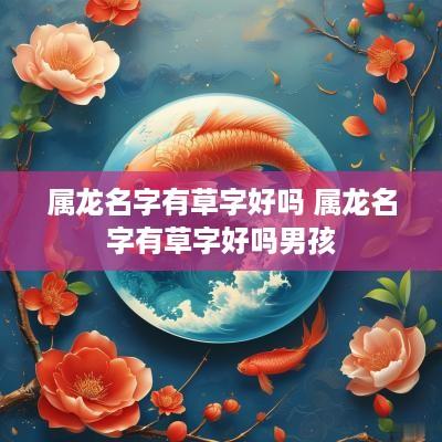 属龙名字有草字好吗 属龙名字有草字好吗男孩