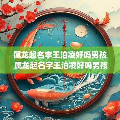 属龙起名字王泊凌好吗男孩 属龙起名字王泊凌好吗男孩子