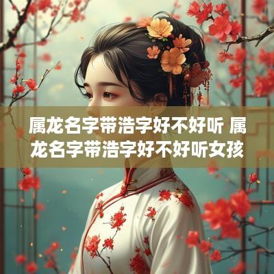 属龙名字带浩字好不好听 属龙名字带浩字好不好听女孩