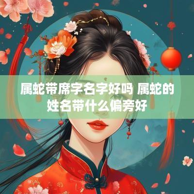 属蛇带席字名字好吗 属蛇的姓名带什么偏旁好