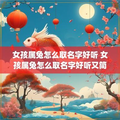 女孩属兔怎么取名字好听 女孩属兔怎么取名字好听又简单