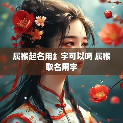 属猴起名用纟字可以吗 属猴取名用字