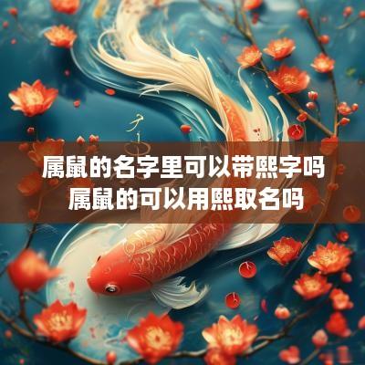 属鼠的名字里可以带熙字吗 属鼠的可以用熙取名吗