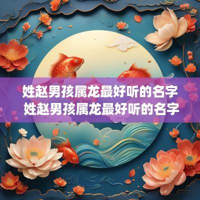 姓赵男孩属龙最好听的名字 姓赵男孩属龙最好听的名字是什么