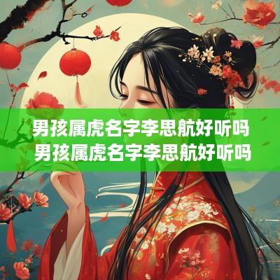 男孩属虎名字李思航好听吗 男孩属虎名字李思航好听吗