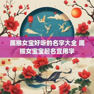 属猴女宝好听的名字大全 属猴女宝宝起名宜用字