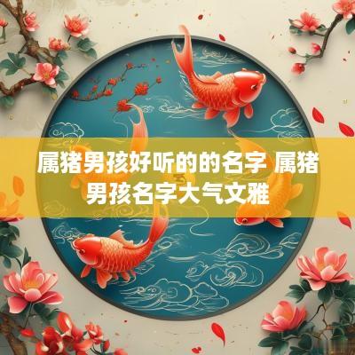 属猪男孩好听的的名字 属猪男孩名字大气文雅
